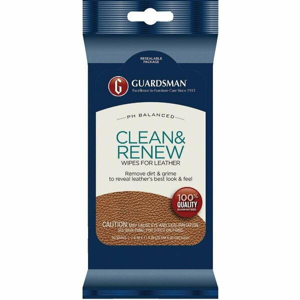 Guardsman Clean & Renew Leather Care Wipes, 20PK 470200